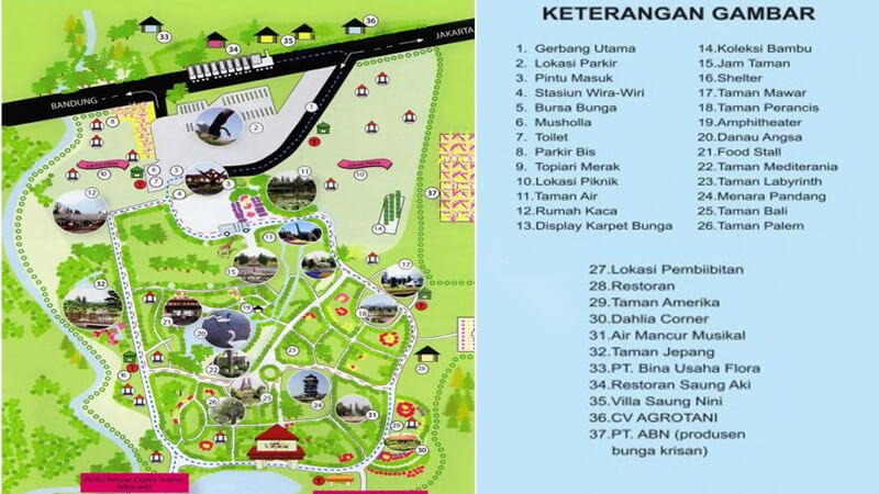 Harga Tiket Masuk Taman Bunga Nusantara - Peta TBN